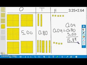 Adding Decimals with Partial Sums (1): Grade 4