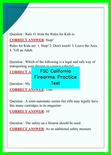 FSC California Firearms Practice Test video