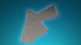 Jordan Country Map with Zoom in Realistic Clouds Fly through. Camera Zoom in Sky Effect on Jordan Map Stock Footage - Video of contour, green: 265577136