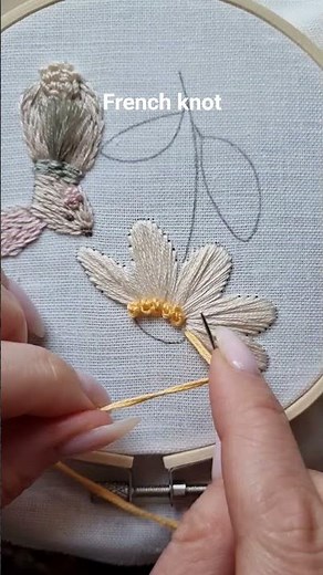 French knots for a cute Easter bunny 🐰✨Simple and beginner-friendly 🧵 #embroidery #tutorial #craft