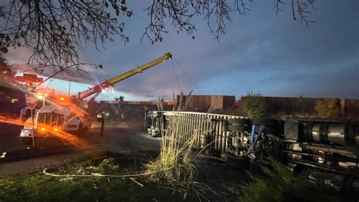 Semi-truck rolls over in Denver neighborhood
