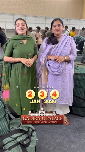 R K Collections on Instagram: "Vizag, get ready! RK Collections invites you to our grand saree exhibition happening on 2nd, 3rd & 4th January at Gadhiraju Palace. Discover stunning sarees From party wear to everyday comfort wear, we have everything you need. Come see our wonderful collection between 10 am to 9pm We can’t wait to see you there!"