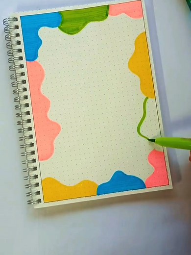 Color Splash Border: Aesthetic Notebook Design Ideas