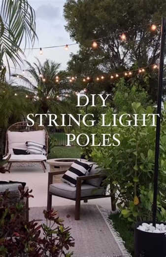 Backyard string lights #backyardvibes #backyarddesign #homedecor #patiomakeover #patiodecor #patiofurniture #outdoorlights #stringlights