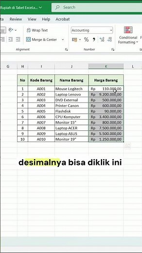 How to Format Rupiah in an Excel Table #computertutorial #excel #exceltips #exceltutorial