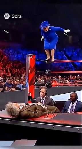 Queen Elizabeth II vs Albert Einstein — AI Wrestling Parody