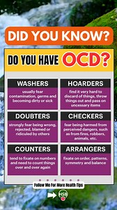 Do you wonder if you have OCD? Let's break down the myths and realities surrounding Obsessive-Compulsive Disorder. From repetitive behaviors to intrusive thoughts, learn about the signs and seek clarity. Watch now to gain a deeper understanding! #DidYouKnow #OCD #trendingreelsvideo #trendingvideos #personality #reelstrending | Health Spirit Body
