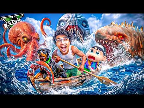 Franklin & Shinchan Hunting EVERY Sea Monster in GTA V! 😨🌊