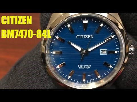 Citizen Eco-Drive All Titanium Solar Powered Blue Dial Watch BM7470-84L
