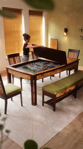 A mastercrafted Prophecy Gaming Table deserves its own lore ⚔️🔥 Featuring Oak Burl, Silver Stringing, and Wenge. Visit the Wyrmwood website to start your Custom Shop inquiry, link in bio🔗 #gamingtable #dnd #tabletopgaming #boardgametable #ttrpg
