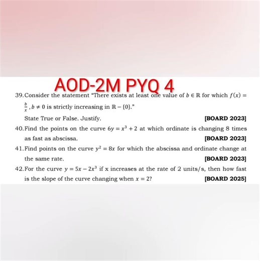 #cbse #maths #grade 12#application of derivative#2m, 3m, 5m#pyq #2025 #education