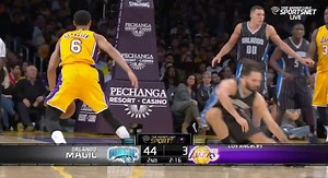 Jordan Clarkson with the filthiest crossover of the season for the LA Lakers. RIP Evan Fournier's ankles! Courtesy of Time Warner Cable SportsNet | Silver Screen and Roll