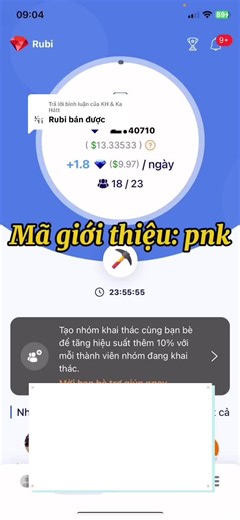Trả lời @KH & Ka Hátt Rubi đã có thể bán. Mã giới thiệu Rubi & cPen Network: pnk #rubinetwork #cpennetwork #pinetwork