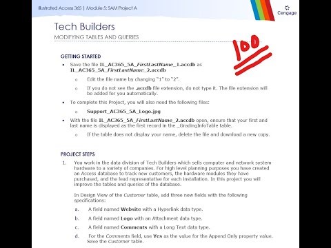 Illustrated Access 365 | Module 5: SAM Project A