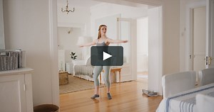 beautiful woman dancing practicing ballet dancer rehearsing at home with graceful dance moves 4k | Vimeo Stock