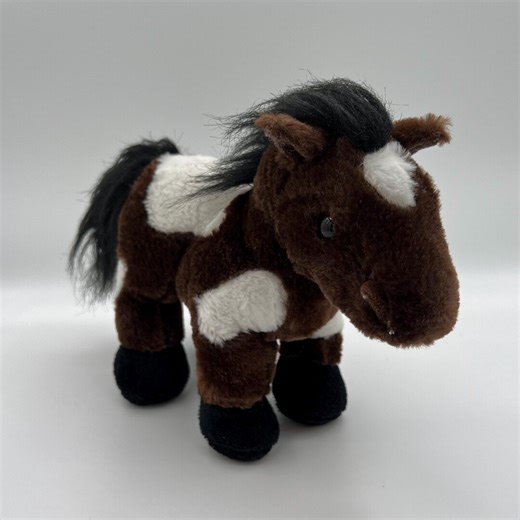 Pinto Horse Brown & White Stuffed Pony Plush ESSA - Etsy