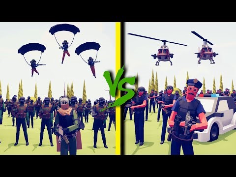 POLICE TEAM vs MILITARY TEAM - Totally Accurate Battle Simulator TABS
