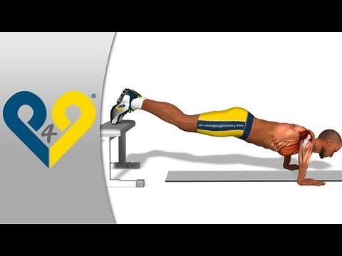 Bench Press Up - perfect push up exercise - feet on bench
