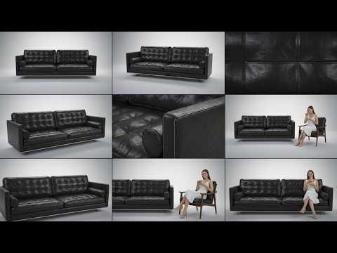 Realistic Black Leather Sofa Modeling Techniques in Marvelous Designer7 and 3dmax Tutorial