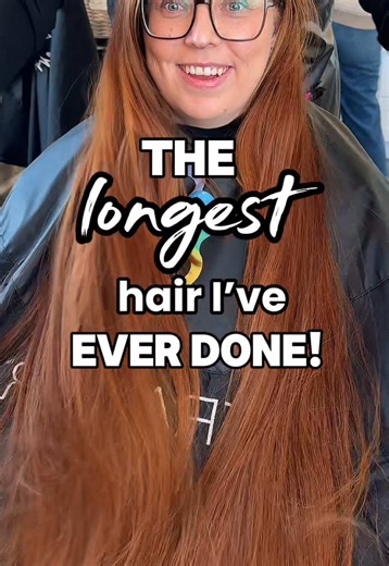 The before & after gets all the hype… but foiling hair this long deserves its own documentary. Simple change. Very complicated process. Just wait until you see! #fyp #longhair #hair #haircut #transformation