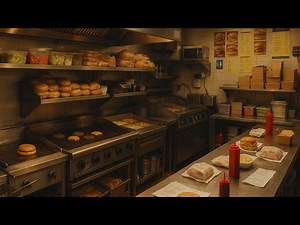 Fast Food Restaurant Kitchen Sounds 🍔 | Ambience for Focus & Relax