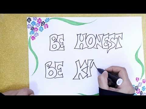 How to draw Bubble Letters | Bubble Letters with calligraphy skills.