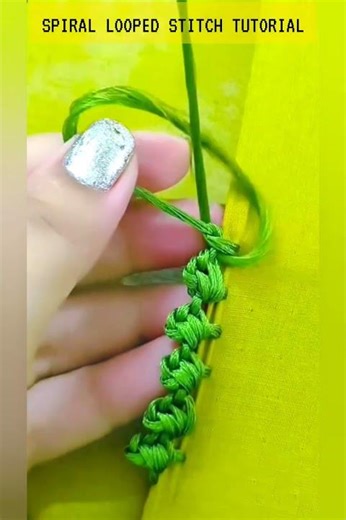 Satisfying Hand Embroidery Edge Design | Spiral Looped Stitch Tutorial #embroideryart #handbroidery