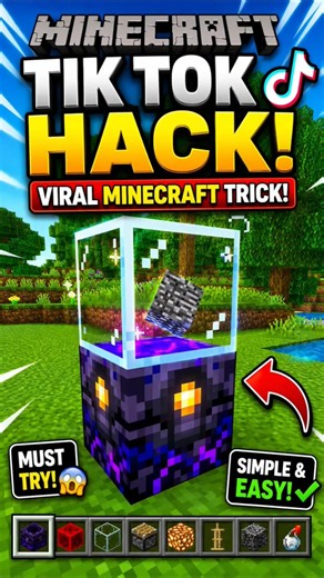 Minecraft TikTok Hack 😱 Secret Block Trick in Minecraft PE #shorts