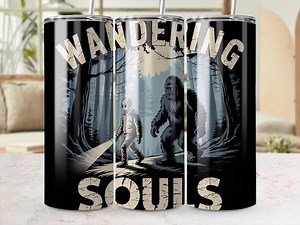 Bigfoot Alien PNG, Grunge Tumbler Wrap Design, Wandering Souls T Shirt Image, Sasquatch UFO Sublimation, Shirts and Tumblers - Etsy