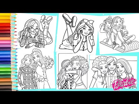 Coloring Barbie & Friends Having Fun - Barbie COMPILATION Dream House Coloring Pages