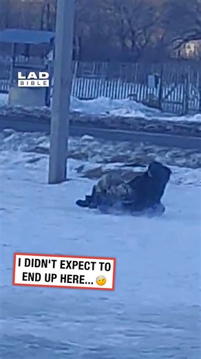 Here goes nothing 😅 #sledging #fail #funny | LADbible