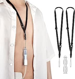 Peritoneal Dialysis Transfer Set Catheter Holder Accessories for Baxter 5C4482 5C4483, PD Secure Shower Support for Men Women with 2 PCS Ajustable Neck Lanyards - Clear