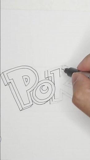 I drew POKÉMON logo without a ruler!? #pokemon #drawing #satisfying