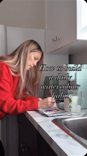 Emma Jane Lefebvre on Instagram: "4 simple tips to building a daily watercolour habit! 30 Simple 5-Minute Watercolour Prompts 1. Paint one leaf using only 2 colours 2. Loose watercolour stripes (horizontal or vertical) 3. circles touching each other, and watch them bleed and blend 4. Paint a simple ball with light → dark values, show shading 5. One flower petal (not the whole flower) 6. Sky wash using one colour. Try a dark to light gradient 7. Paint 5 different brush marks on one page 8. Simple