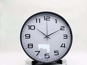 8 Inch Modern Wall Clocks Battery Operated - Silent Non Ticking Quartz Analog Clock with Large Numbers, Easy to Read Digital Wall Clock for Bedroom, Living Room, Kitchen, Office, Gym, Black