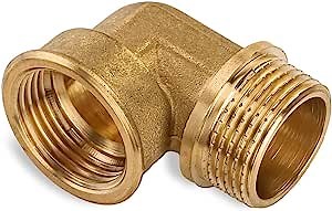 Brass Elbow 1” female x 1” male Brass Angle for Plumbing connection, Garden connection