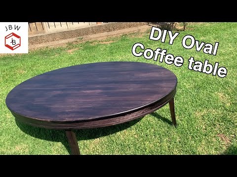 DIY oval coffee table build (free plans)