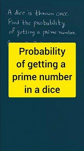 What is the probability of getting a prime number when a dice is rolled | shorts | #shorts #ytshort