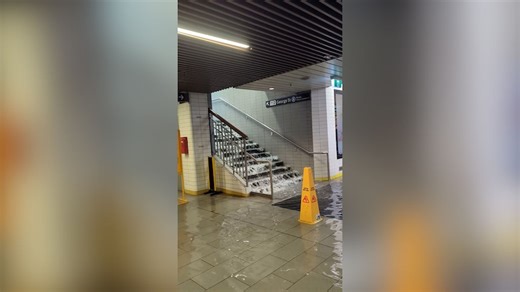 VIDEO: Flash flooding at Sydney Town Hall station