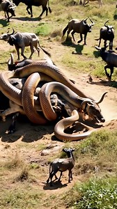 2.1M views · 4.1K reactions | Giant python with herd of wild buffalo #RareAnimals #youtubeshorts #snake #pythonsnake #animals | Viral page | Facebook