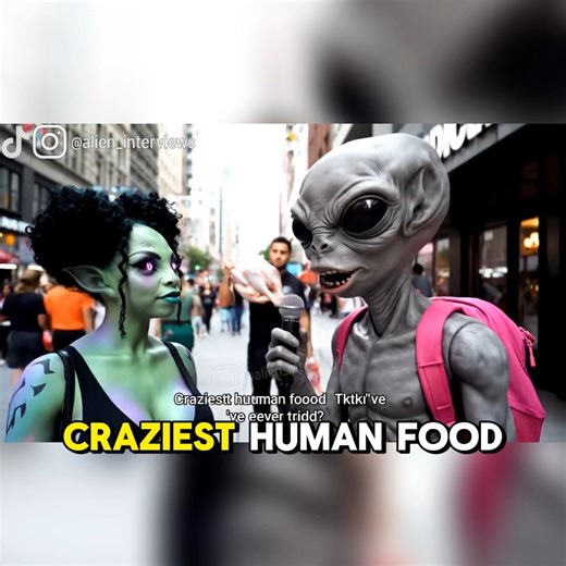 Alien Interviews on Instagram: "What do aliens think about human food? #alien #veo3 #aliens #aliensighting"