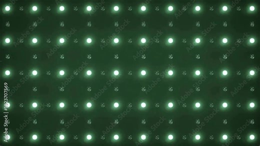 Animated green led display with flashing lights in a grid pattern and smooth motion
