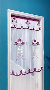 This is a beautiful, no-drill installation, double-layered, double-opening lace lily curtain