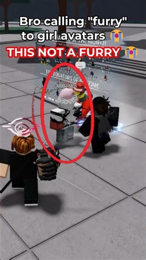bro called "furry" to girl avatar 😭 #roblox #thestrongestbattlegrounds