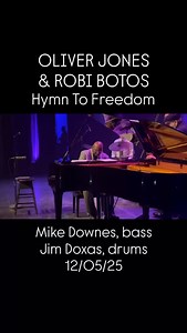 Oliver Jones joins Robi Botos at the piano for a special performance of #OscarPeterson's Hymn To Freedom at the final Oscar Peterson Centennial Quartet show of the year! We have had the great fortune throughout our OP 100 celebrations this year to have Oliver with us. But really, he has been with us from the start, with encouragement and support as he stood beside us throughout the planning for this year. Being able to have him with us, cheering on the band, enjoying the music, sharing memories 
