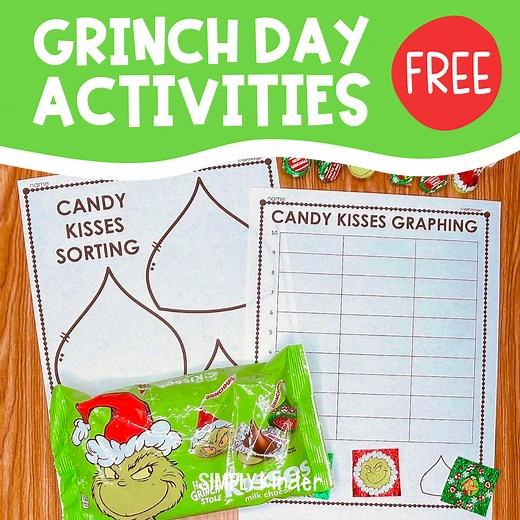 Grinch Day Activities & Hershey Kiss Graphing - Simply Kinder