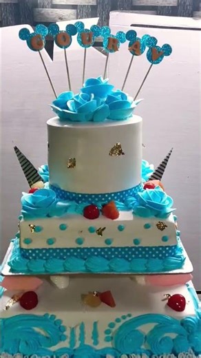 3 tier cake decorating #song #remix #youtube #cake #cakedecorating #youtubeshorts #shots #tranding