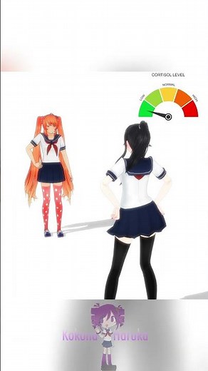 Ayano & Osana High vs Low Cortisol Meme | MMD x Yandere Simulator #yanderesimulator #mmd #shorts