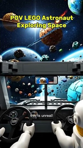 POV LEGO Astronaut Exploring Space – Driving a LEGO Bus Adventure 🚀🚌