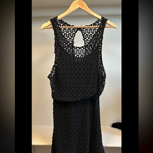 Free People black lace cut out dress